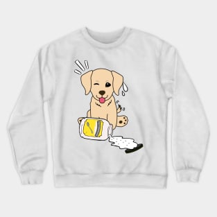 Cute golden retriever spilled mayonnaise Crewneck Sweatshirt